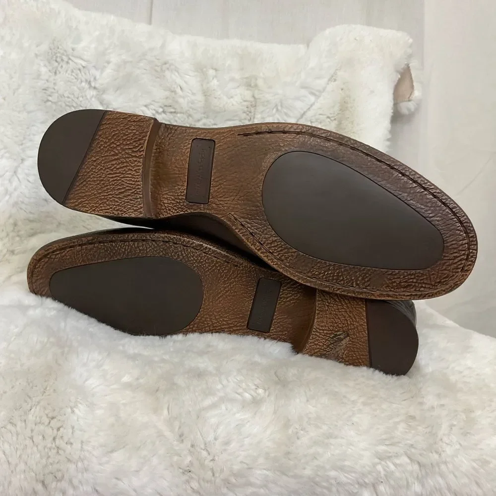 NEW Robert Wayne Men's Oregon Brown Leather Slip On Chelsea Boots Size 13D